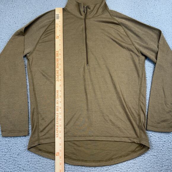 Halys PCU Level 1 Shirt Brown Military Long Sleeve Shirt Men Large 1/4 Zip Base - Picture 7 of 9
